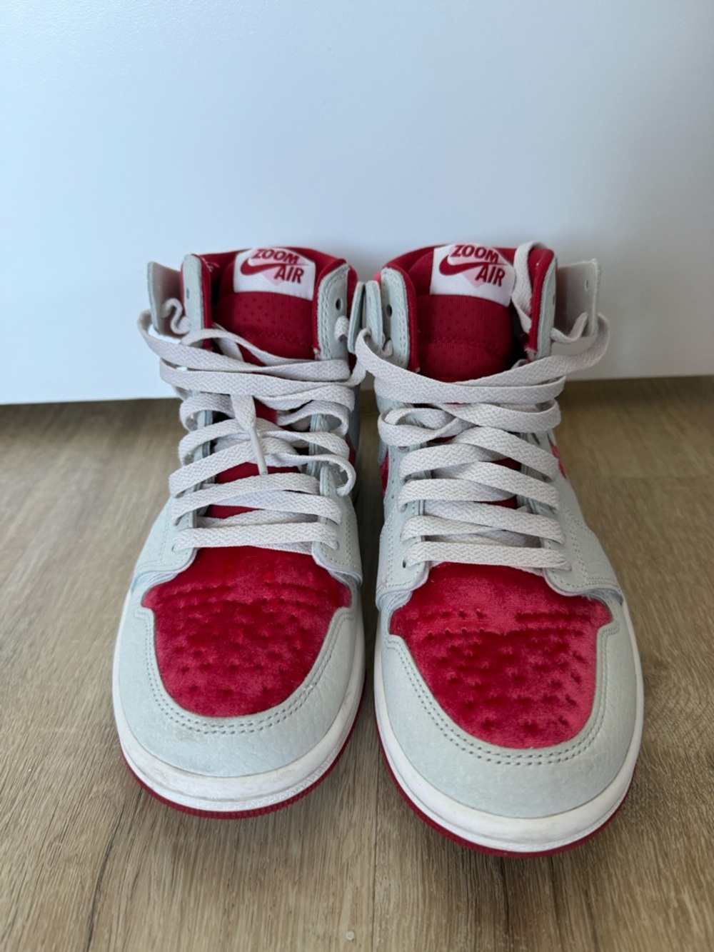 Nike High-Top Sneakers in Red and Light Gray